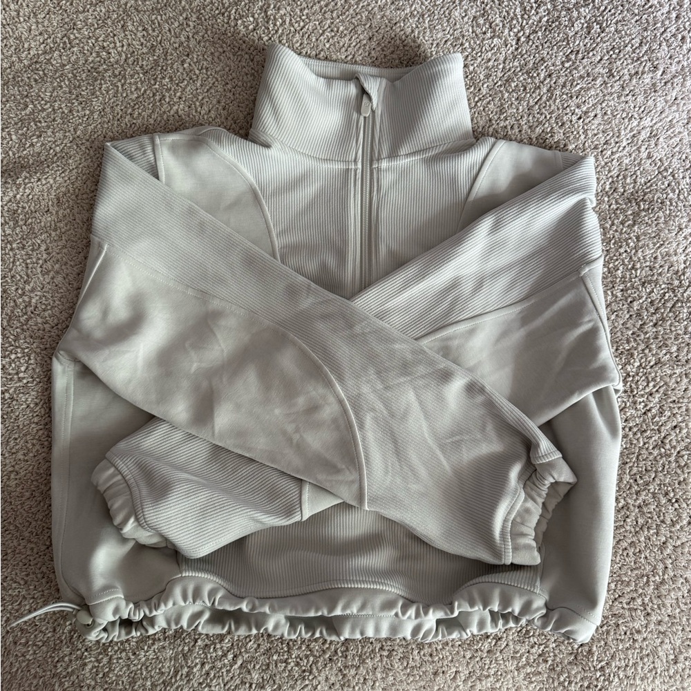 Lululemon Brushed Softstreme Half Zip color BONE